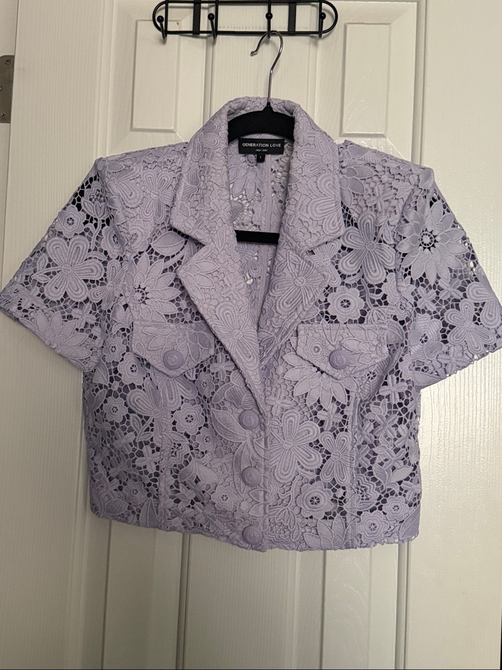 Generation Love Lavender purple  Blazer. Intricate floral cutouts . NEW w/otags